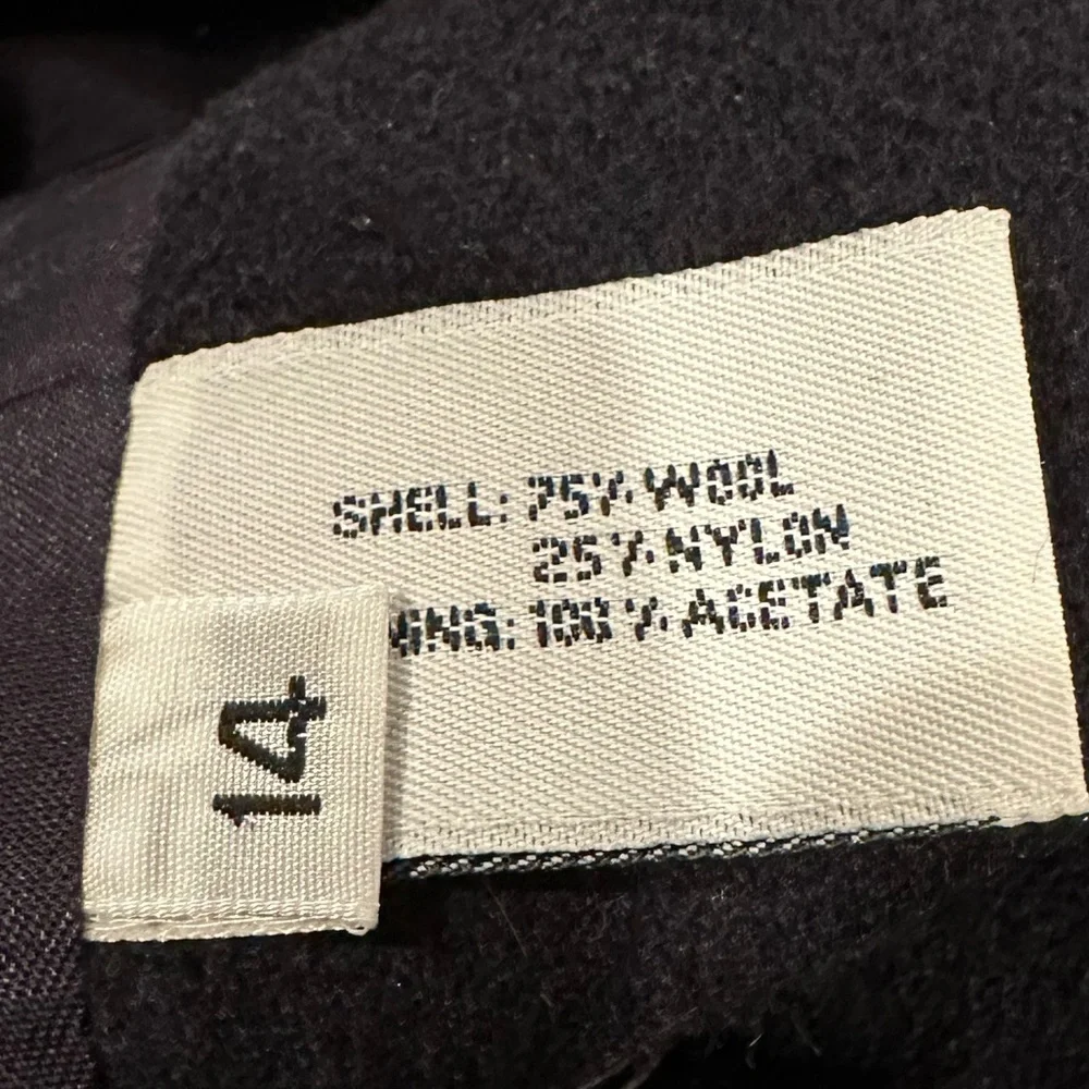 FORECASTER OF BOSTON NAVY BLACK WOOL DOUBLE BREASTED COAT 14